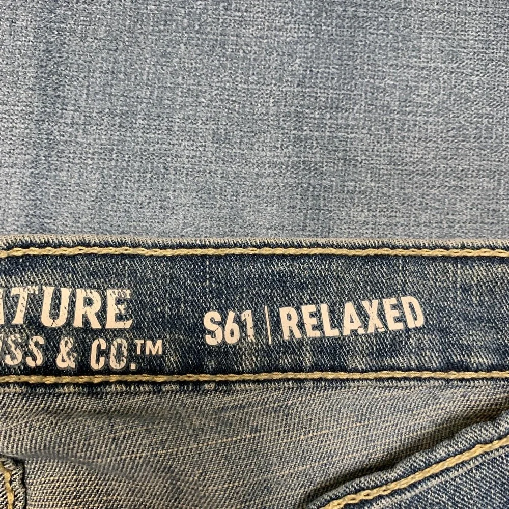 Signature Levi Strauss S61 Relaxed Jeans Mens 30x32 Blue Denim Straight Leg